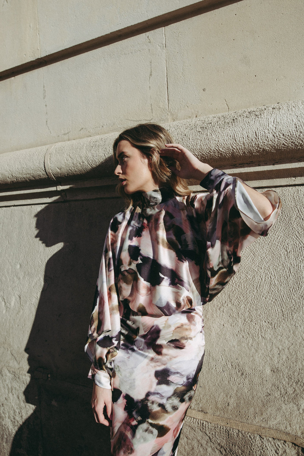 Robe imprimée asymétrique