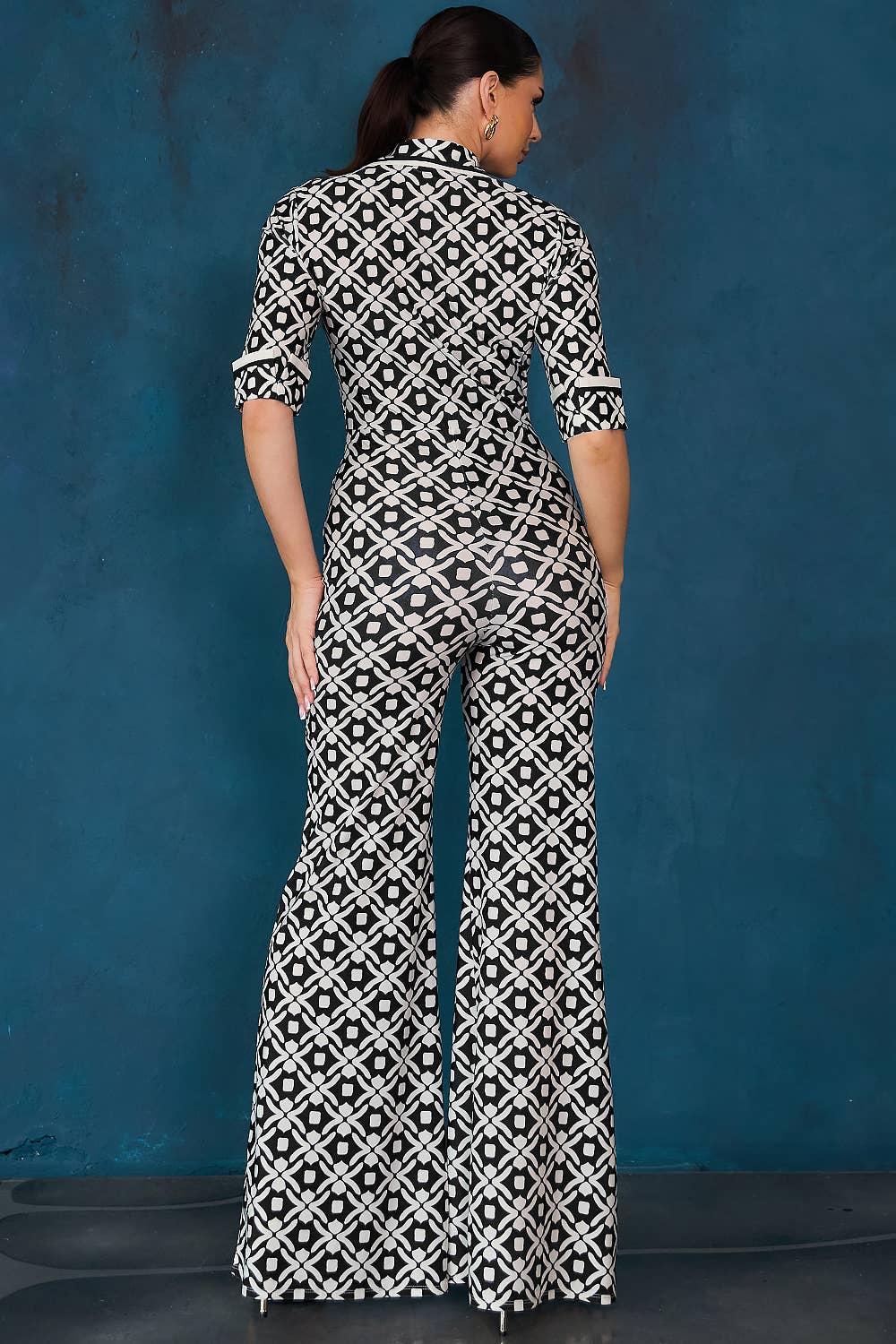 Combinaison Elégante stretch imprimée