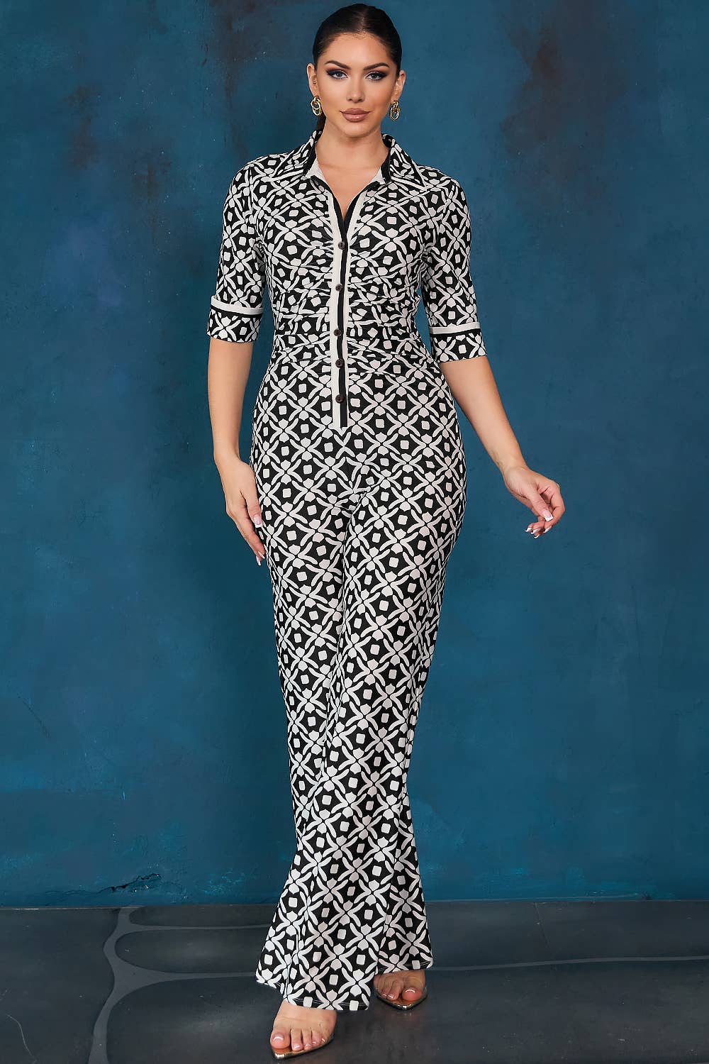 Combinaison Elégante stretch imprimée