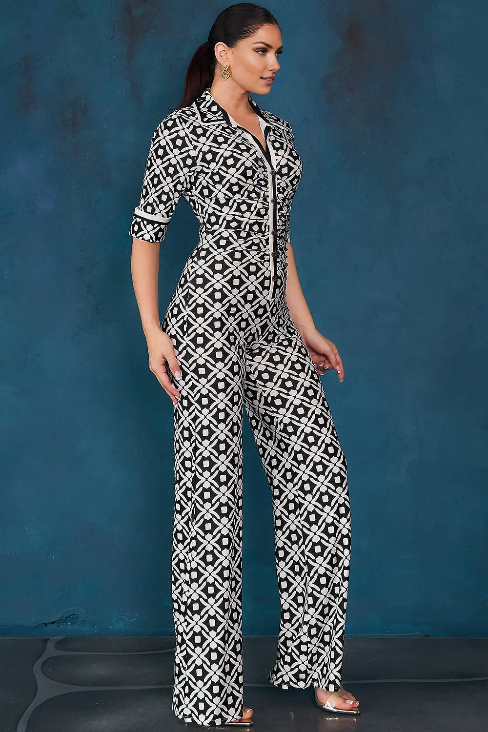 Combinaison Elégante stretch imprimée