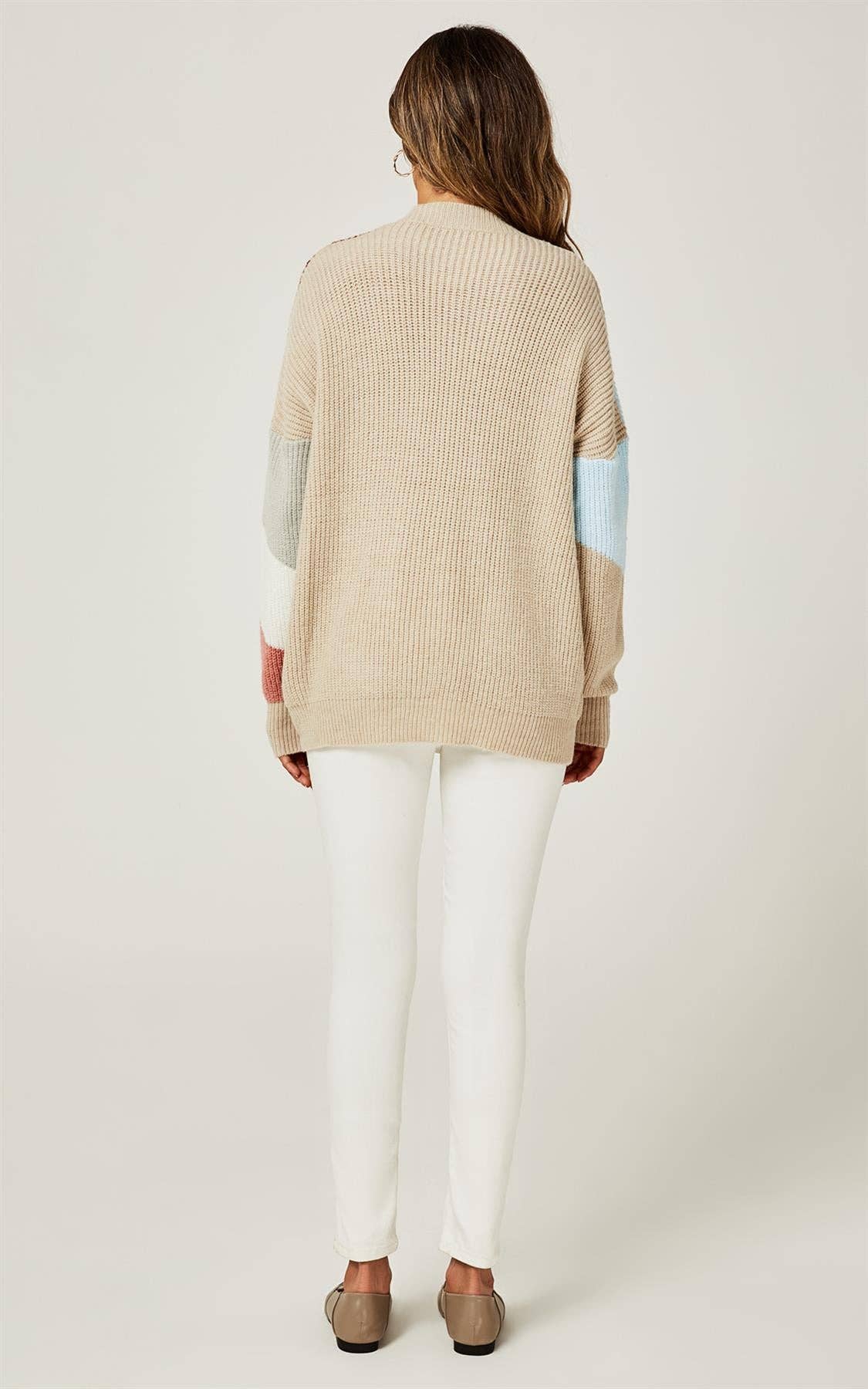 Cardigan en maille de couleur unie