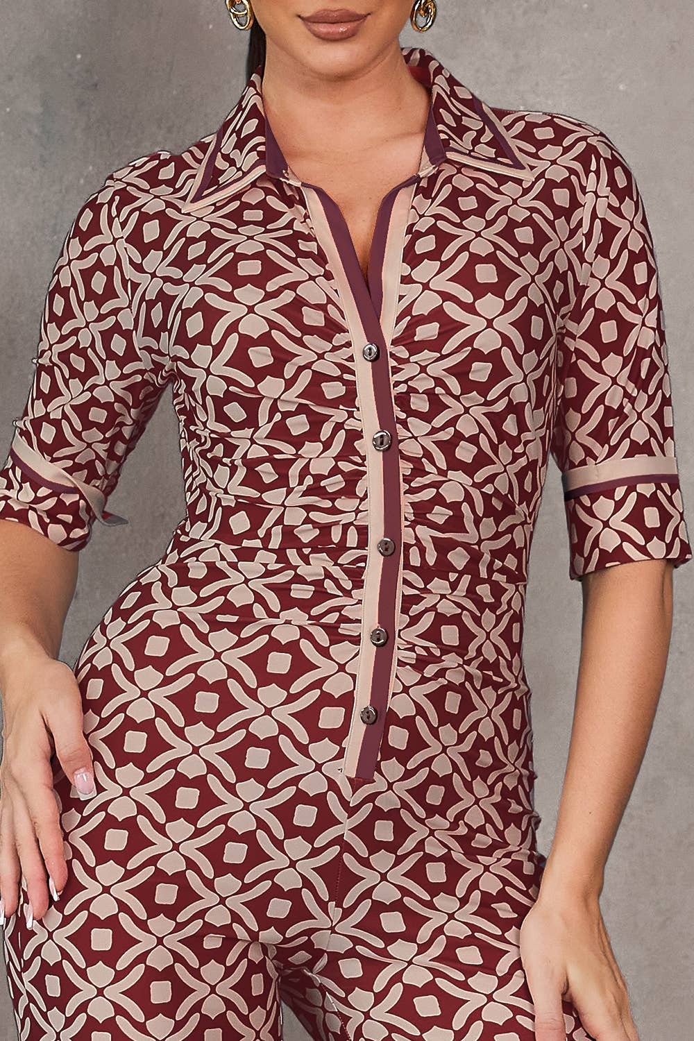 Combinaison Elégante stretch imprimée