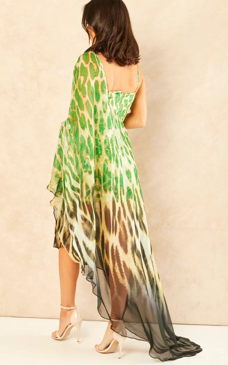 Robe 2 en 1 MAXI/MINI  Vert Imprimé Animal