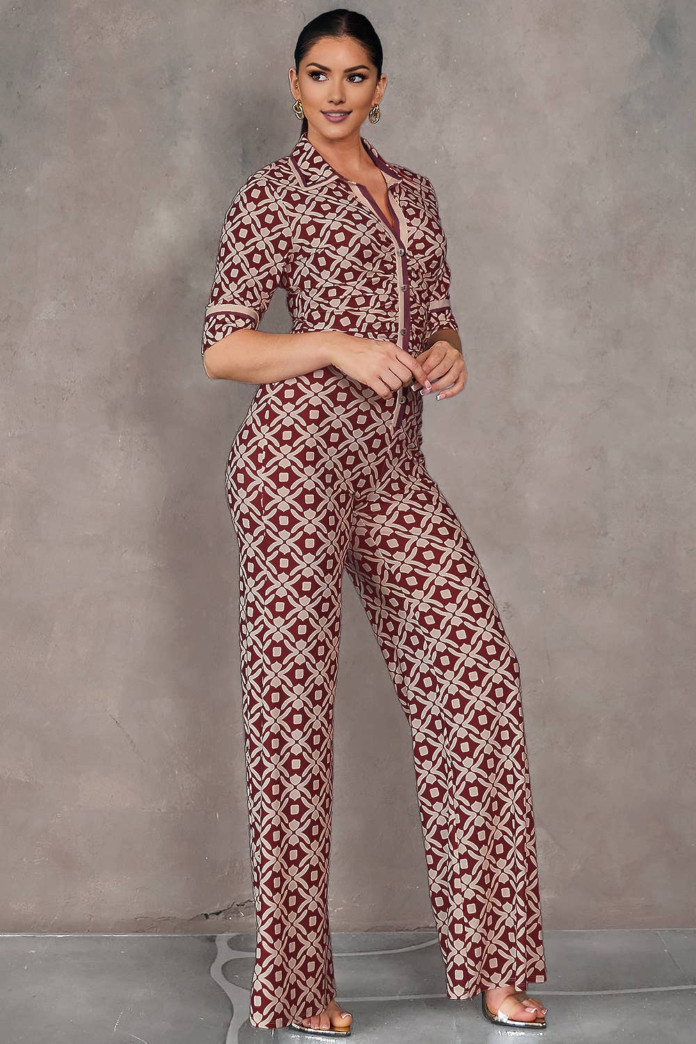 Combinaison Elégante stretch imprimée