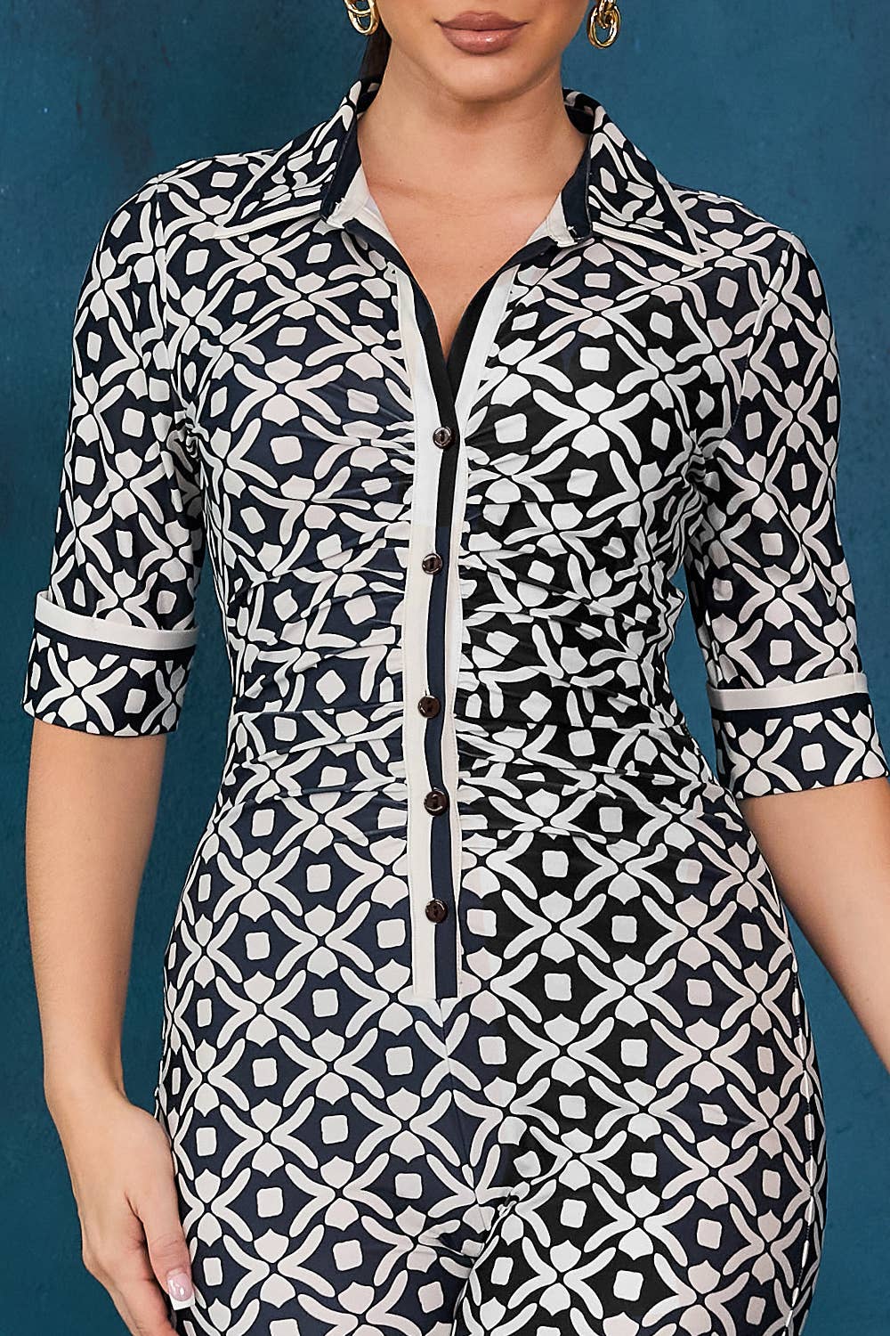 Combinaison Elégante stretch imprimée