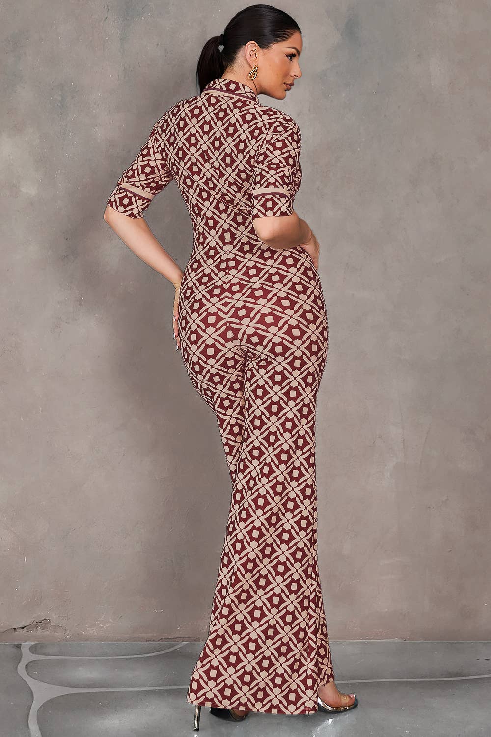 Combinaison Elégante stretch imprimée